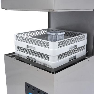 Maxima Průchozí myčka nádobí - 50x50cm - s odtokem, pomocným oplachem a mýdlovými čerpadly - 400V |  09240080